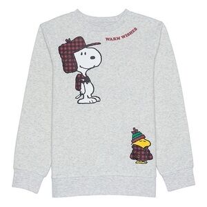 New Snoopy Woodstock Buffalo Check Plaid Women’s Crewneck Sweatshirt Size Large